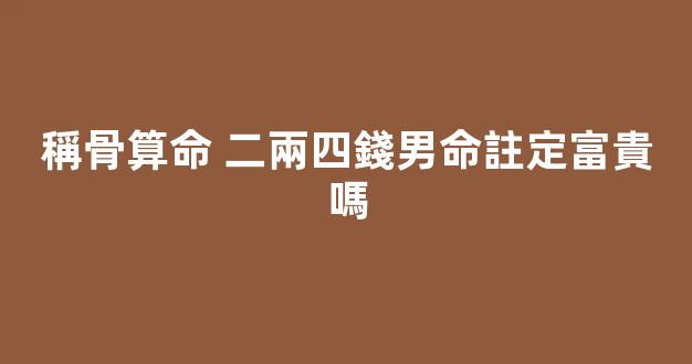 稱骨算命 二兩四錢男命註定富貴嗎